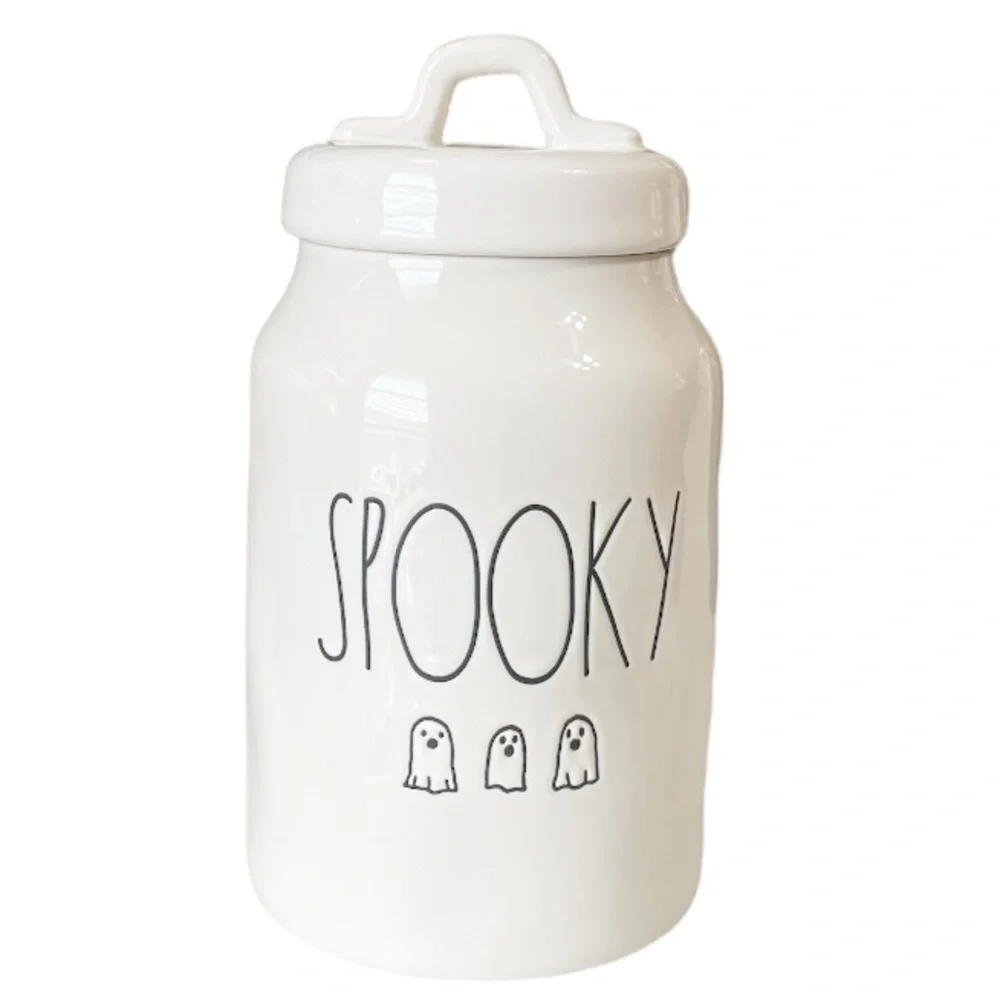 NEW Rae Dunn SPOOKY 👻👻👻 Canister Set/2